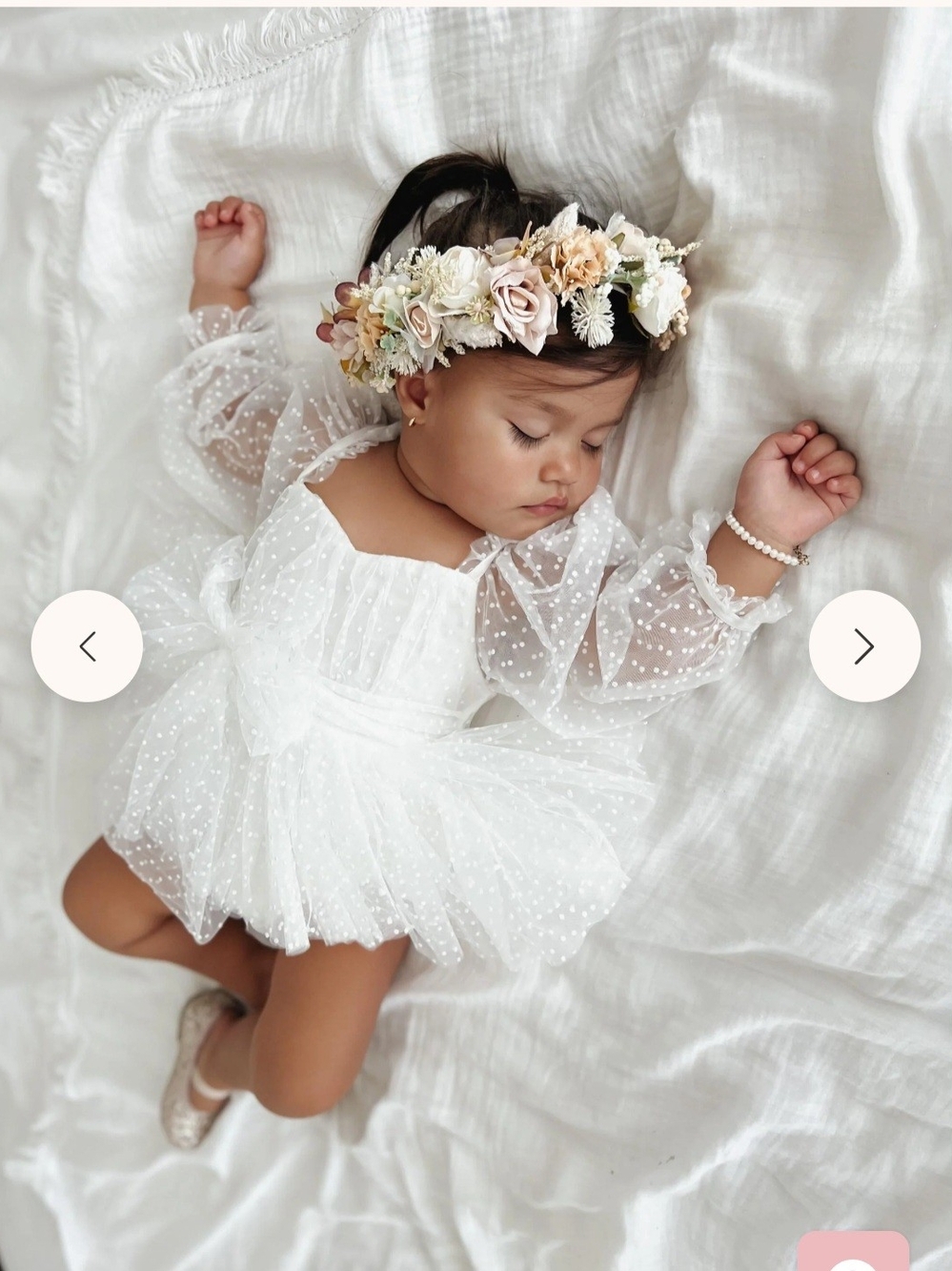 White Polka Dot Tulle Baby One-Piece Bodysuit